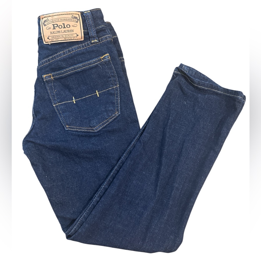 Polo Ralph Lauren Dark Wash Denim Youth Boys’ Size 8 Stretch Slim Fit 23” Inseam